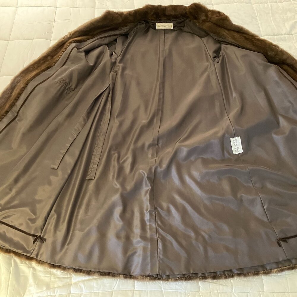 Vintage Royal Samink Real Fur Full-length Brown Coat, Wasserman & Son - Picture 6 of 12